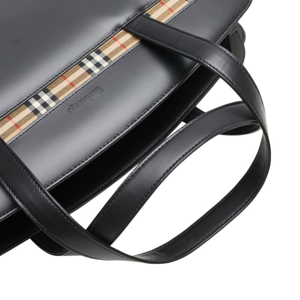 Burberry Nova Check Shadow Black Horse Handbag Multicolor Leather Canvas - Picture 9 of 9